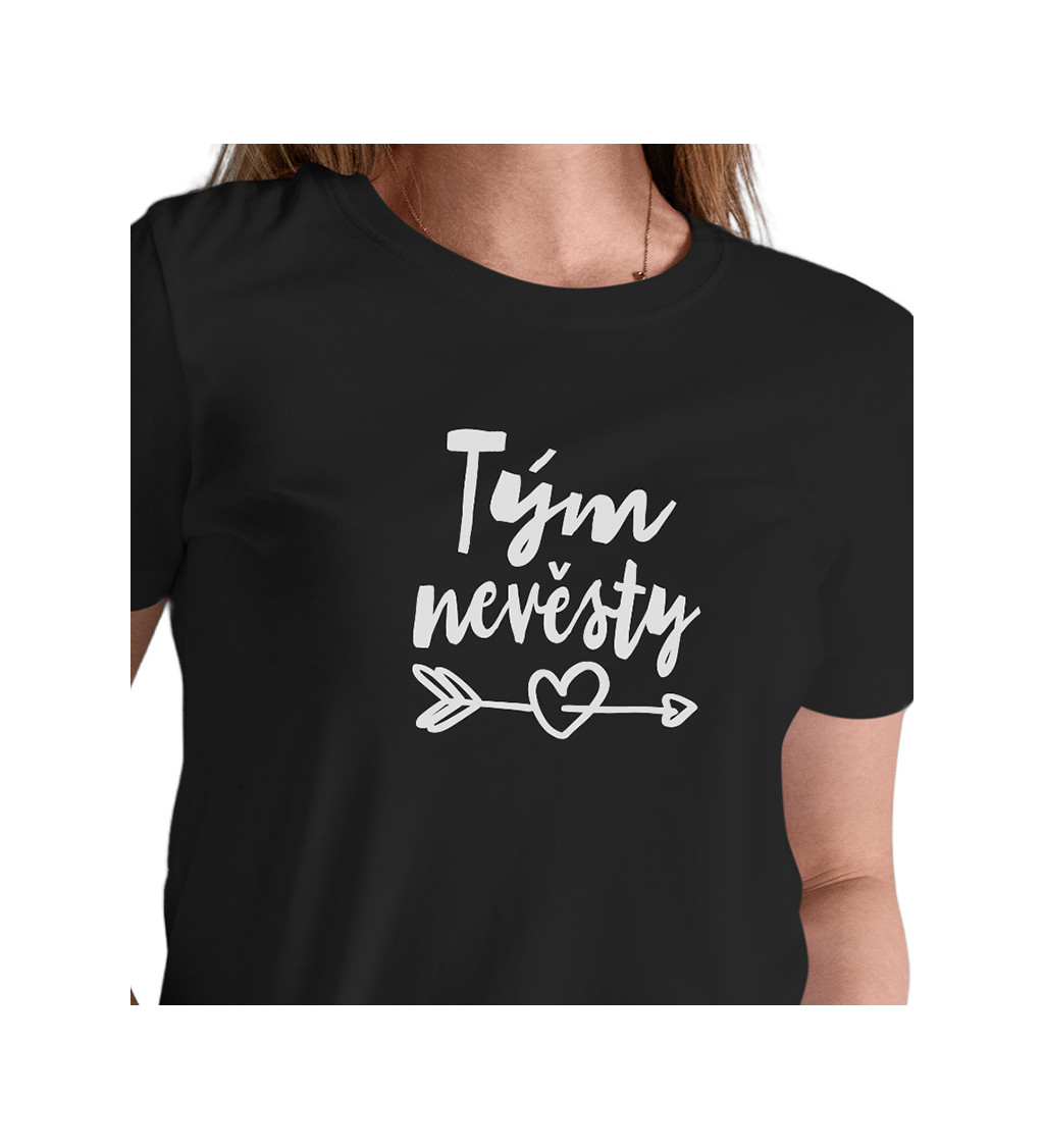 Dámské černé tričko – Tým nevěsty