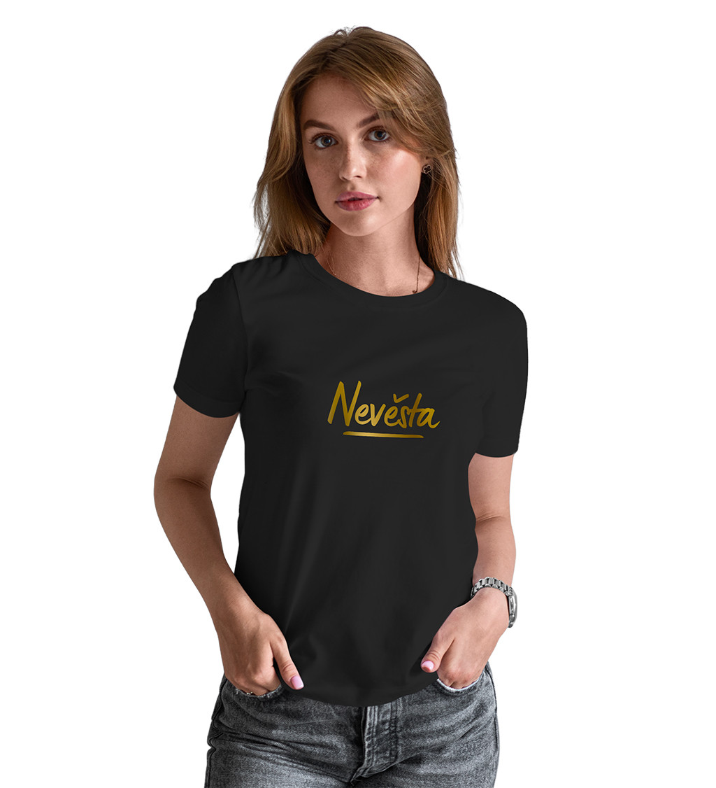 Dámské černé tričko – Nevěsta