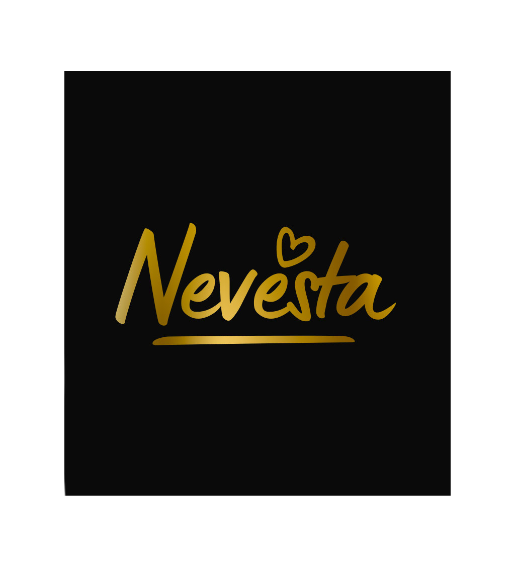 Dámské černé tričko – Nevěsta srdce