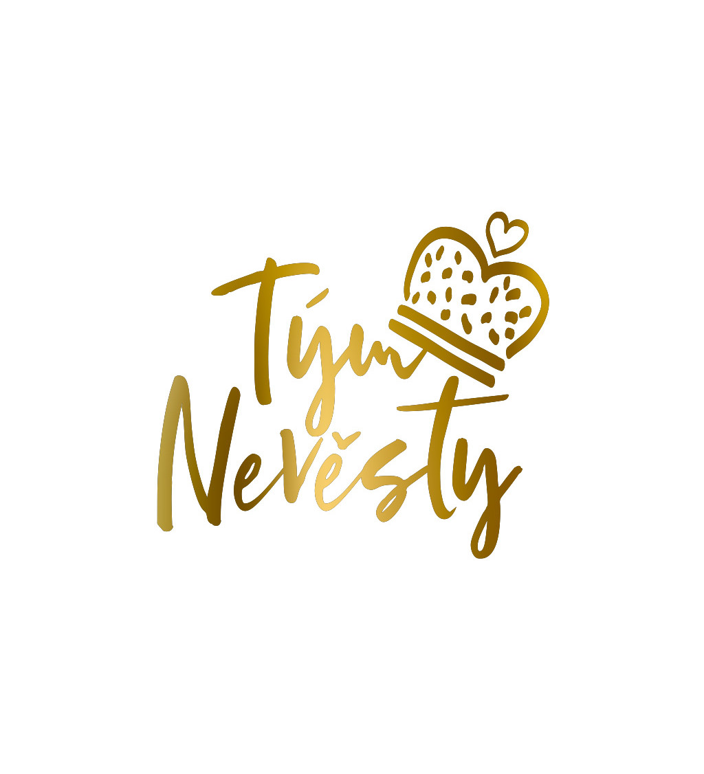 Dámské bílé tričko – Tým nevěsty koruna