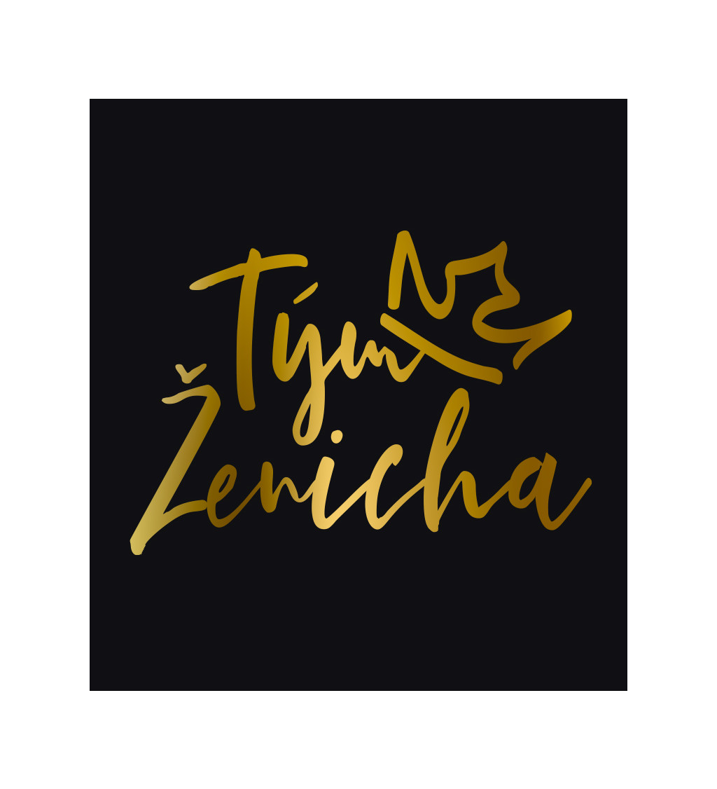 Pánské černé tričko – Tým ženicha koruna