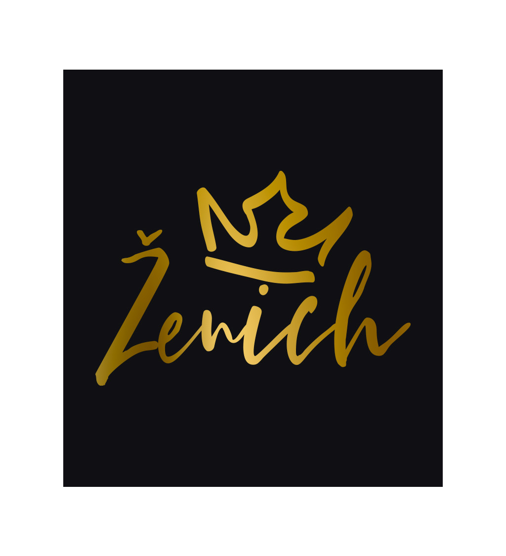 Pánské černé tričko – Ženich koruna