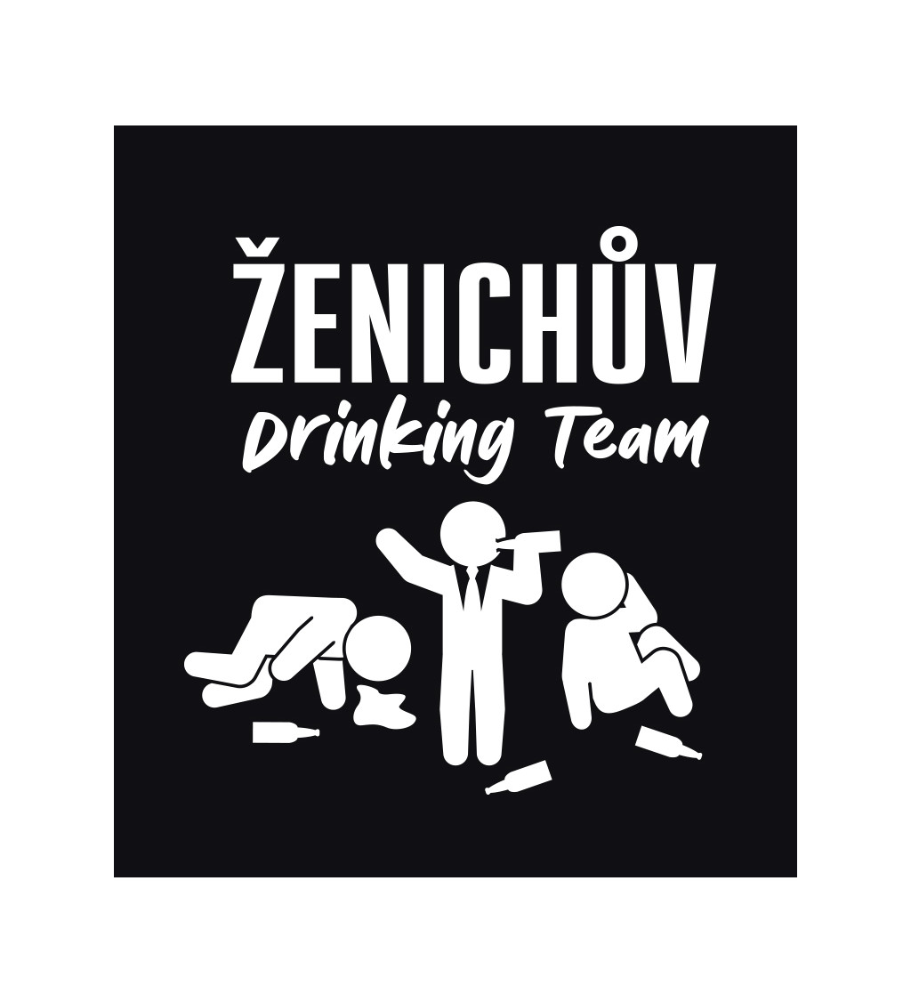 Pánské černé tričko – Ženichův drinking team