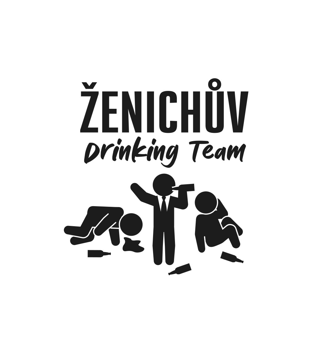 Pánské bílé tričko – Ženichův drinking team