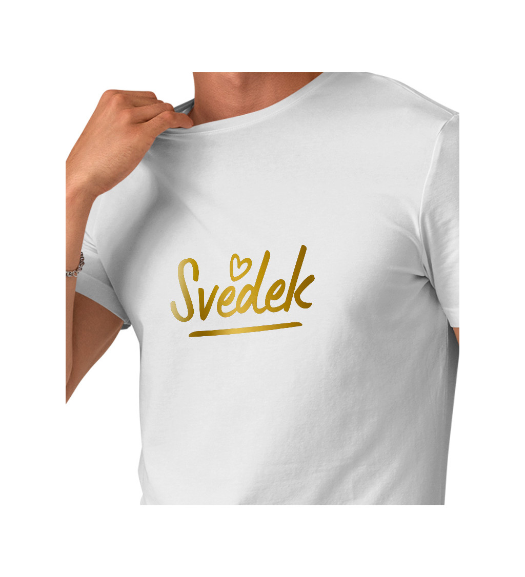 Pánské bílé tričko – Svědek srdíčko