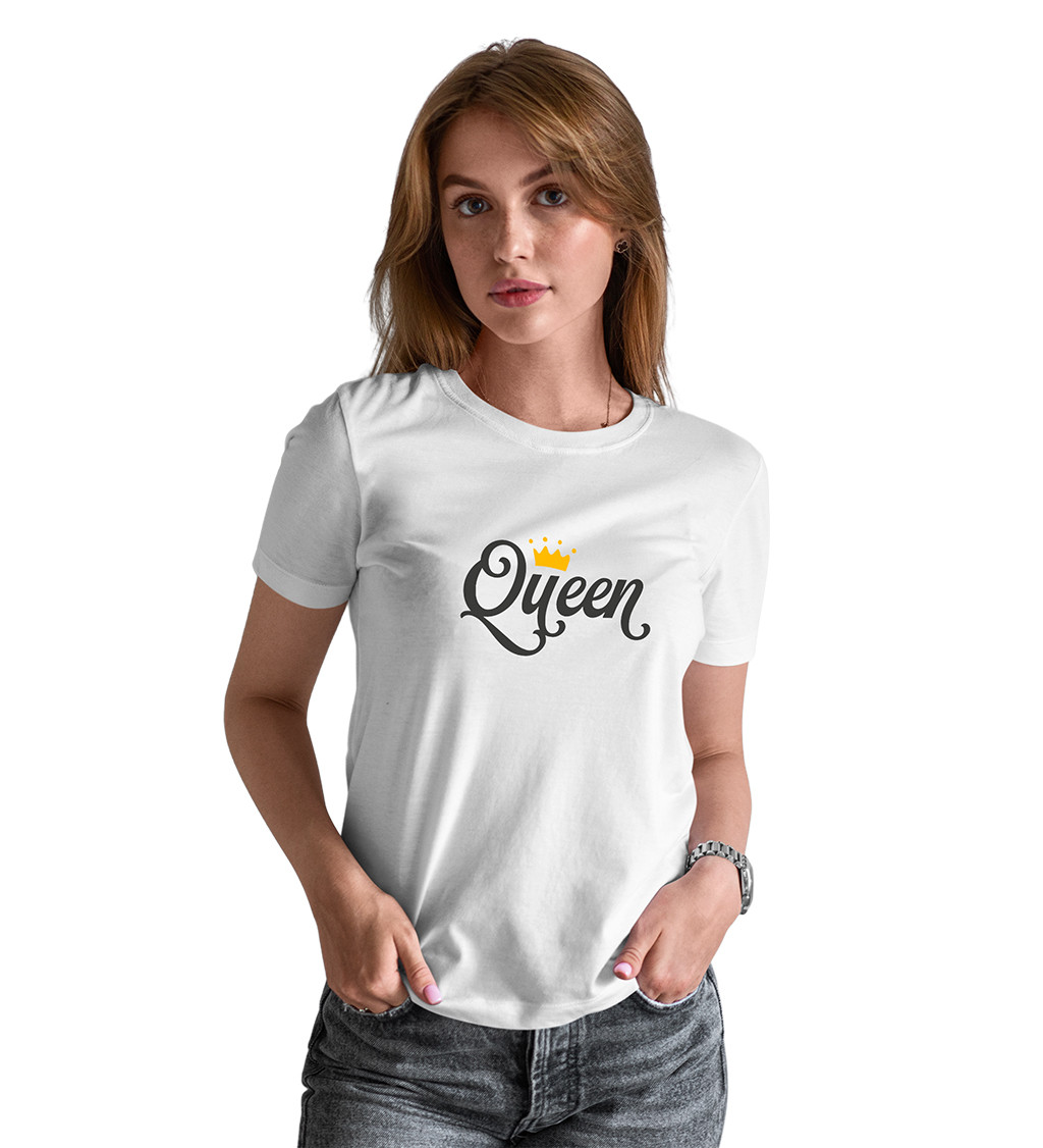 Dámské triko bílé - Queen korunka