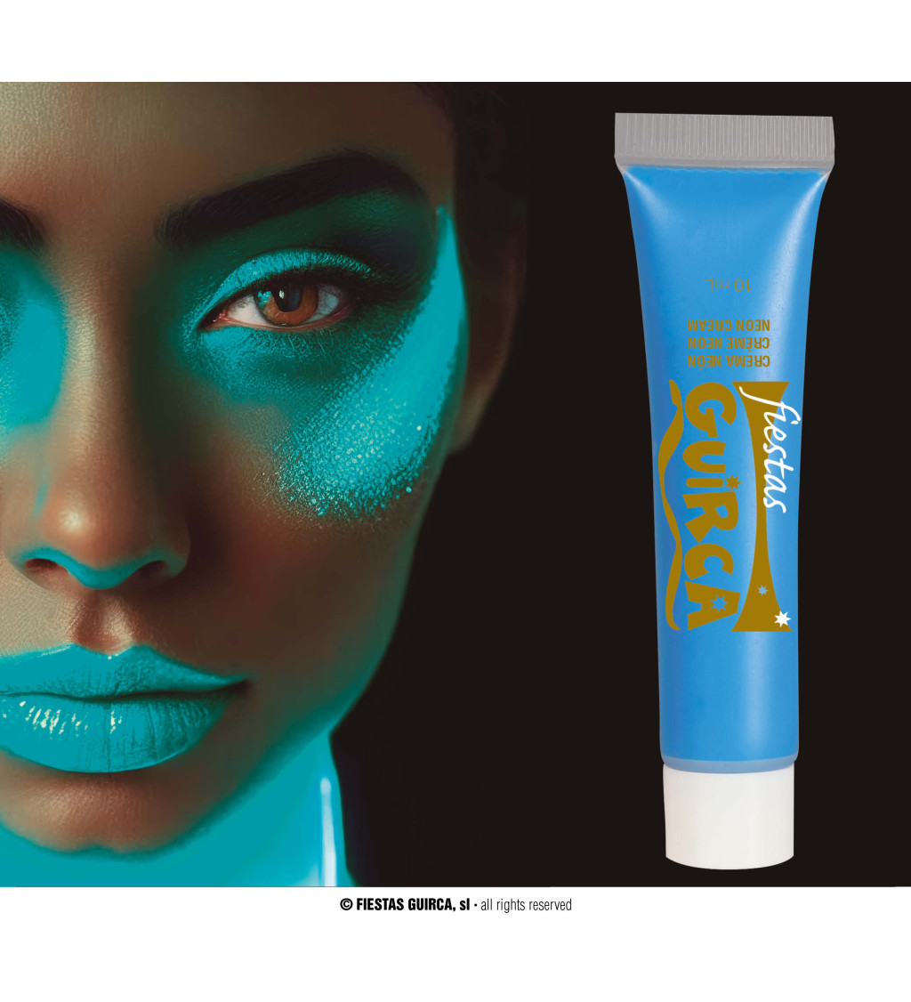 Neonově modrá líčicí barva