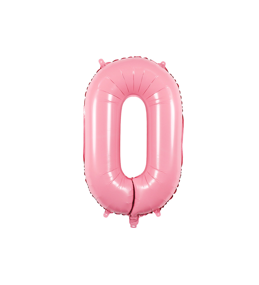 Fóliový balónek – světle růžové číslo 0, 80 cm