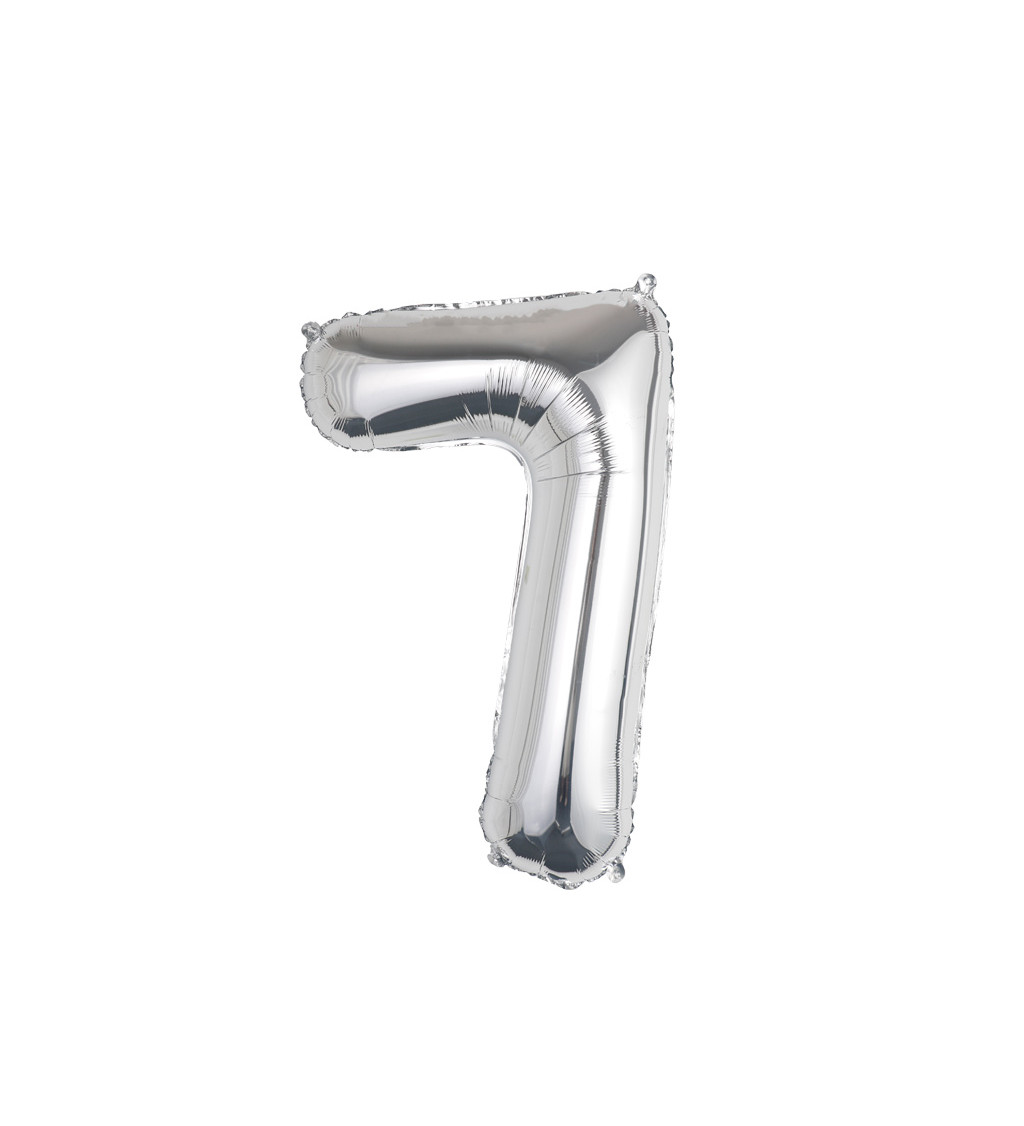 Fóliový balónek – stříbrné číslo 7, 80 cm