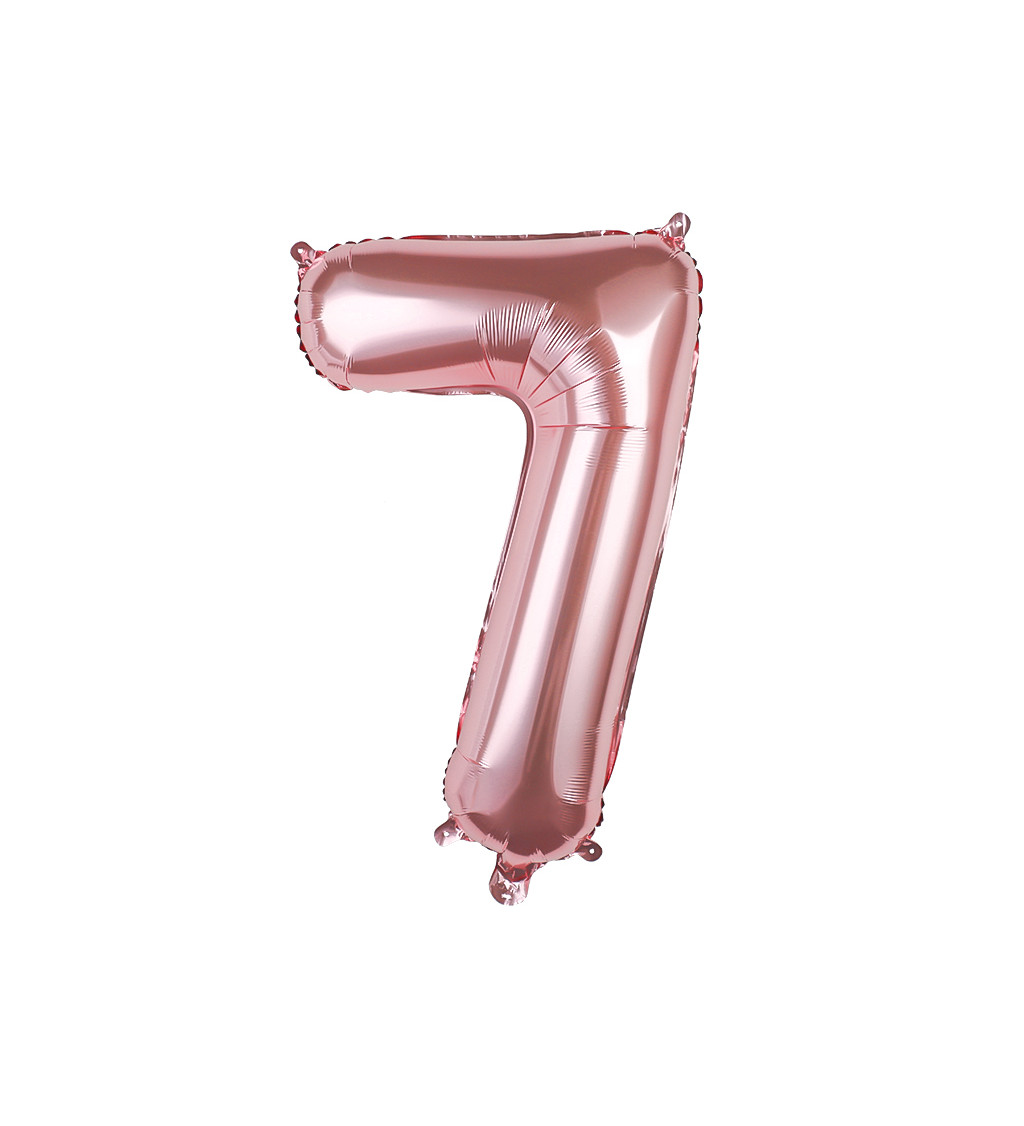 Fóliový balónek – rosegold číslo 7, 80 cm