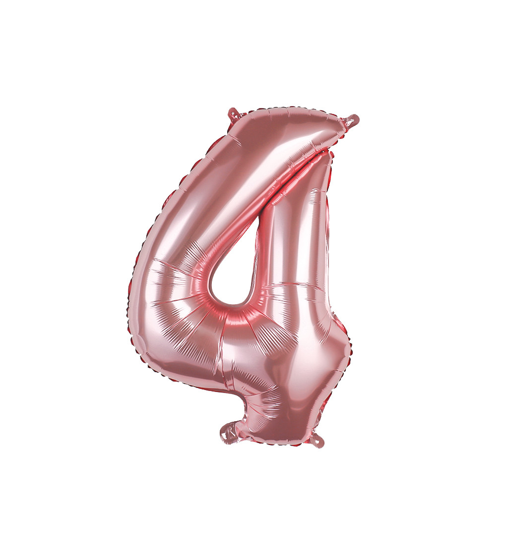 Fóliový balónek – rosegold číslo 4, 80 cm