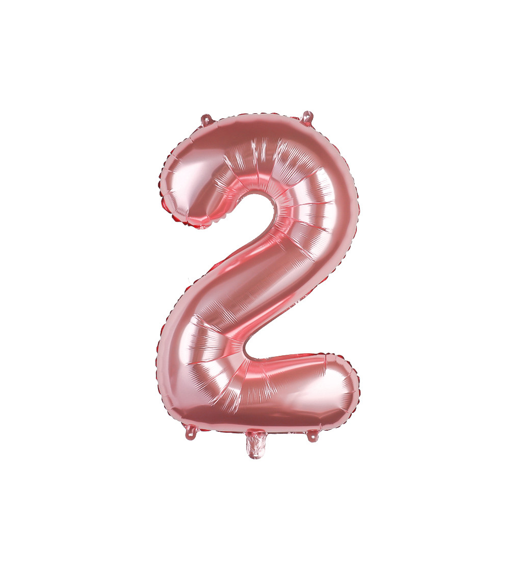 Fóliový balónek – rosegold číslo 2, 80 cm