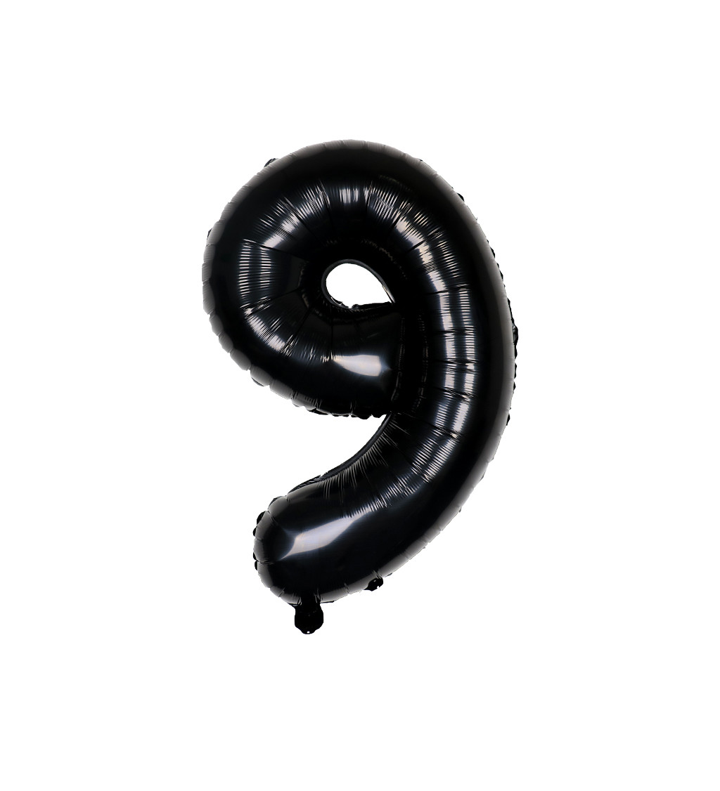 Fóliový balónek – černé číslo 9, 80 cm