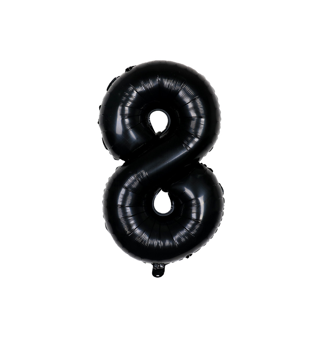 Fóliový balónek – černé číslo 8, 80 cm