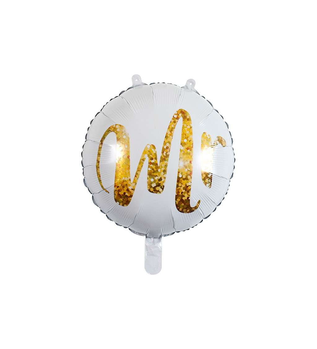 Fóliový balónek – Mr, zlatý, 45 cm