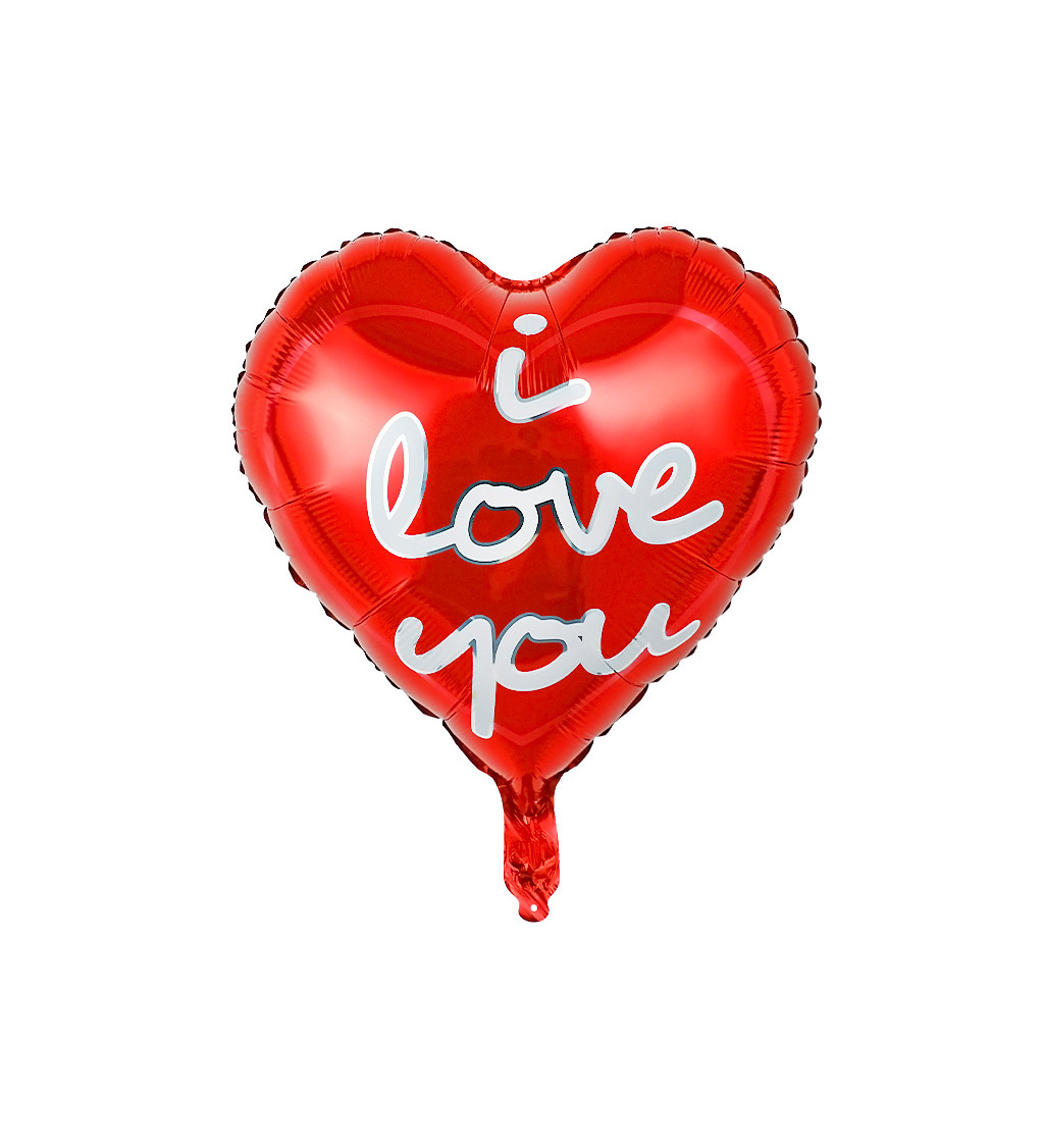 Fóliový balónek – I love you, červený, 45 cm
