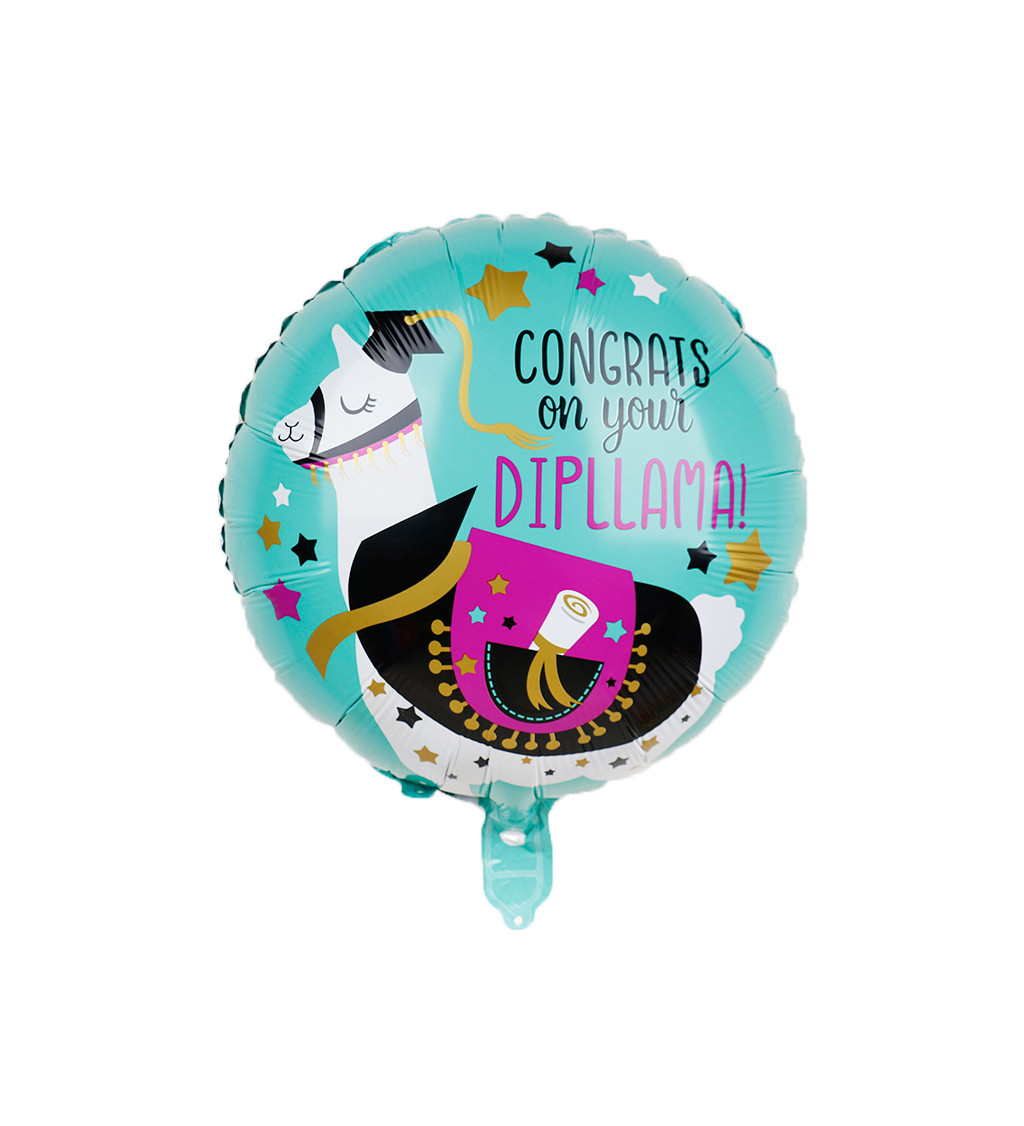 Fóliový balónek – Congrats on your Dipllama, 45 cm