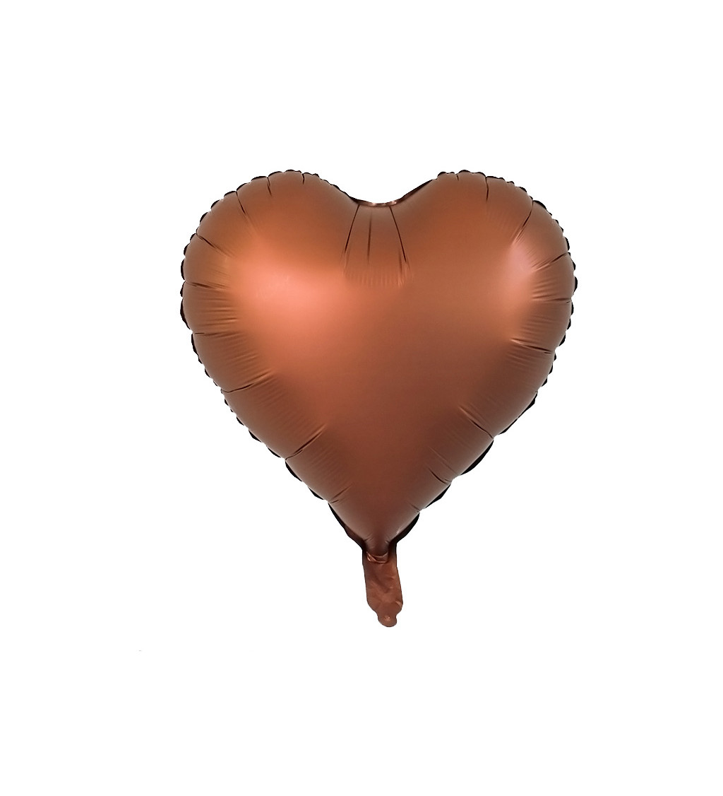 Fóliový balónek – Srdce coffee, 45 cm