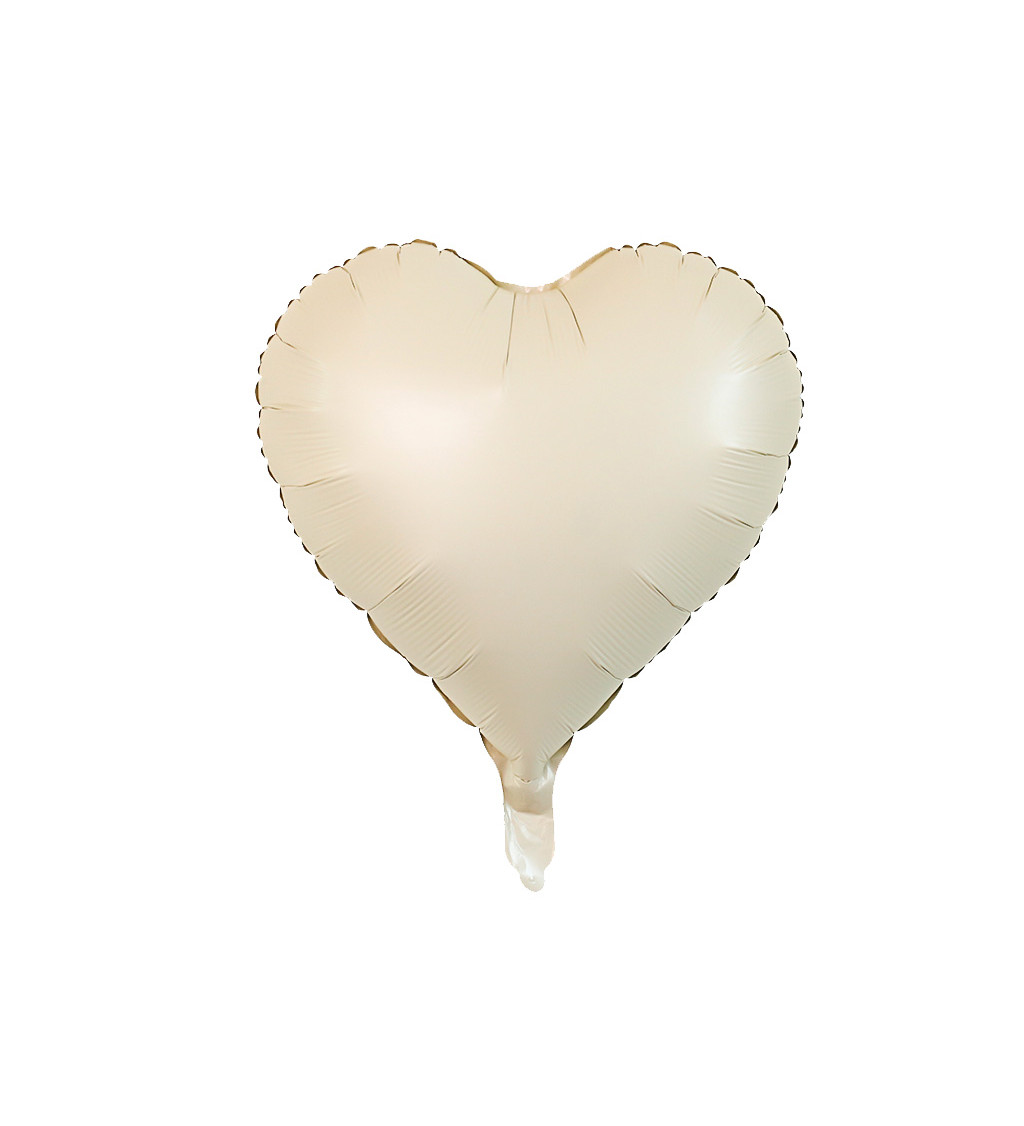 Fóliový balónek – Srdce béžové, 45 cm