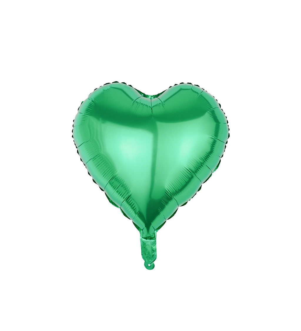 Fóliový balónek – Srdce zelené, 45 cm