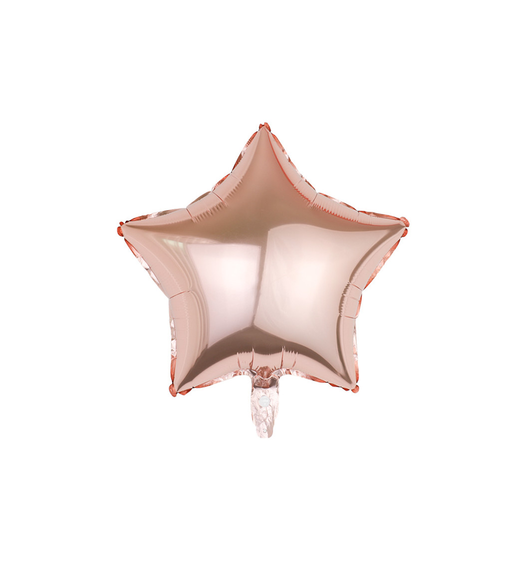 Fóliový balónek – Hvězda rosegold, 45 cm