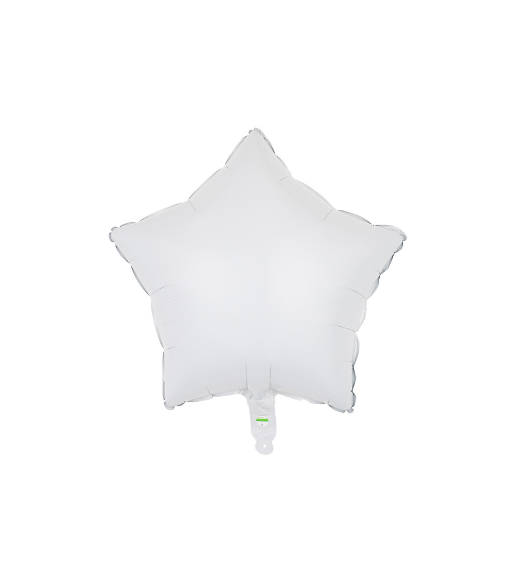 Fóliový balónek – Hvězda bílá, 45 cm