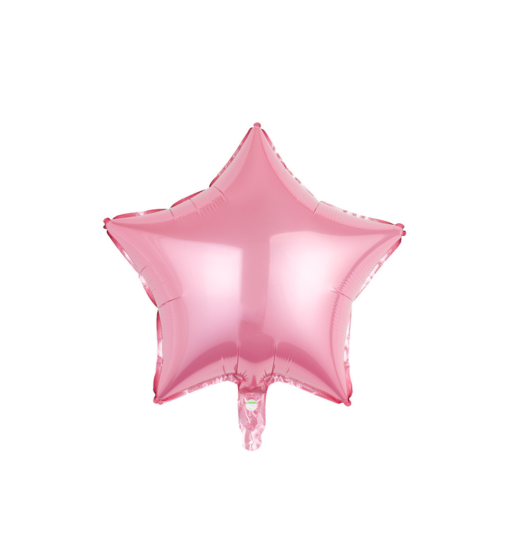 Fóliový balónek – Hvězda světle růžová, 45 cm