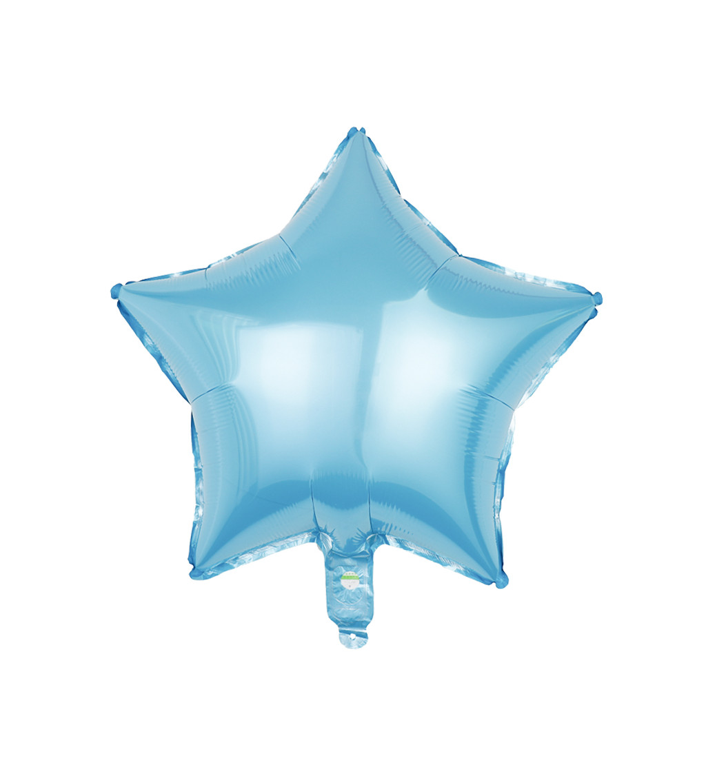 Fóliový balónek – Hvězda světle modrá, 45 cm