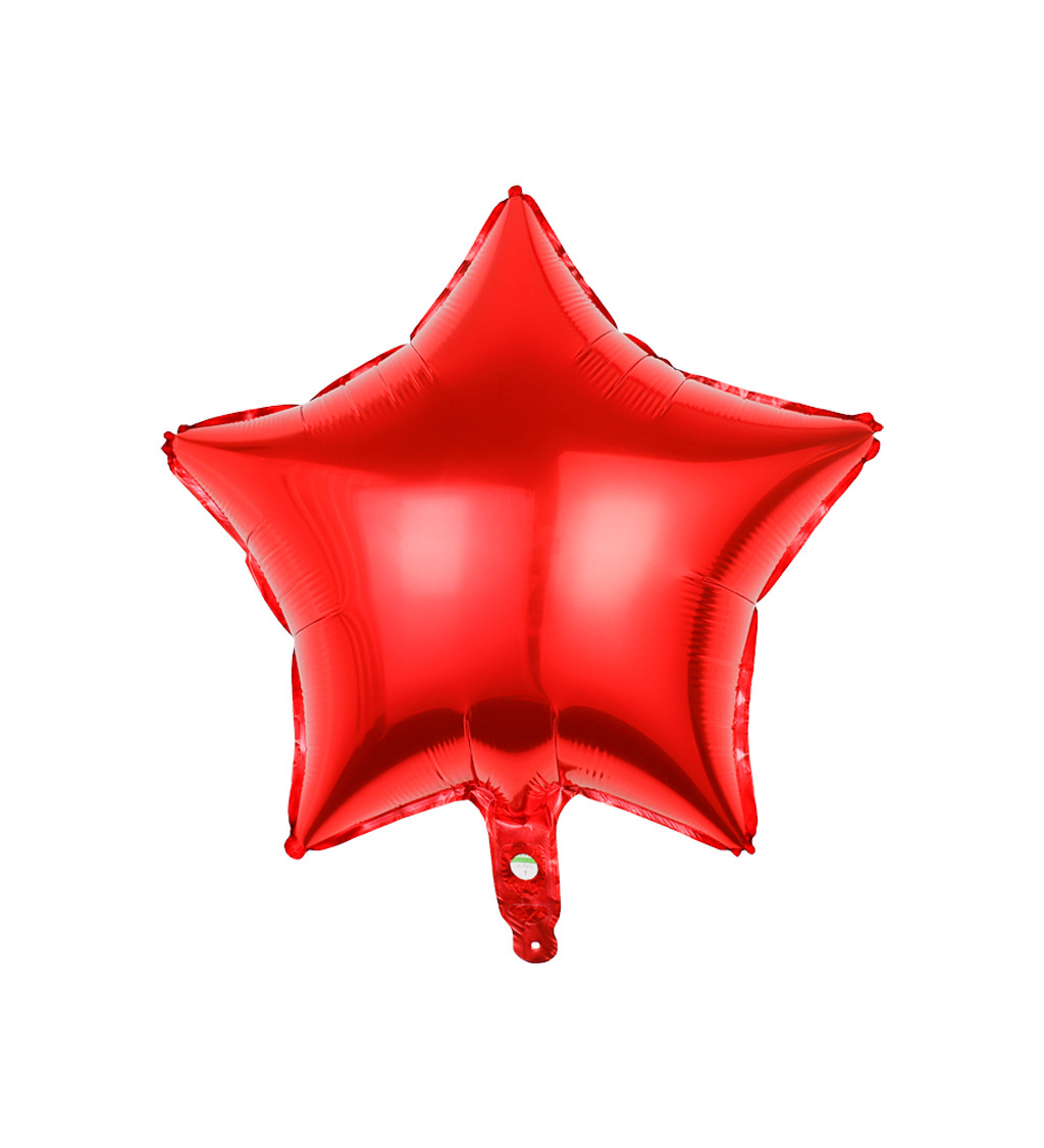 Fóliový balónek – Hvězda červená, 45 cm