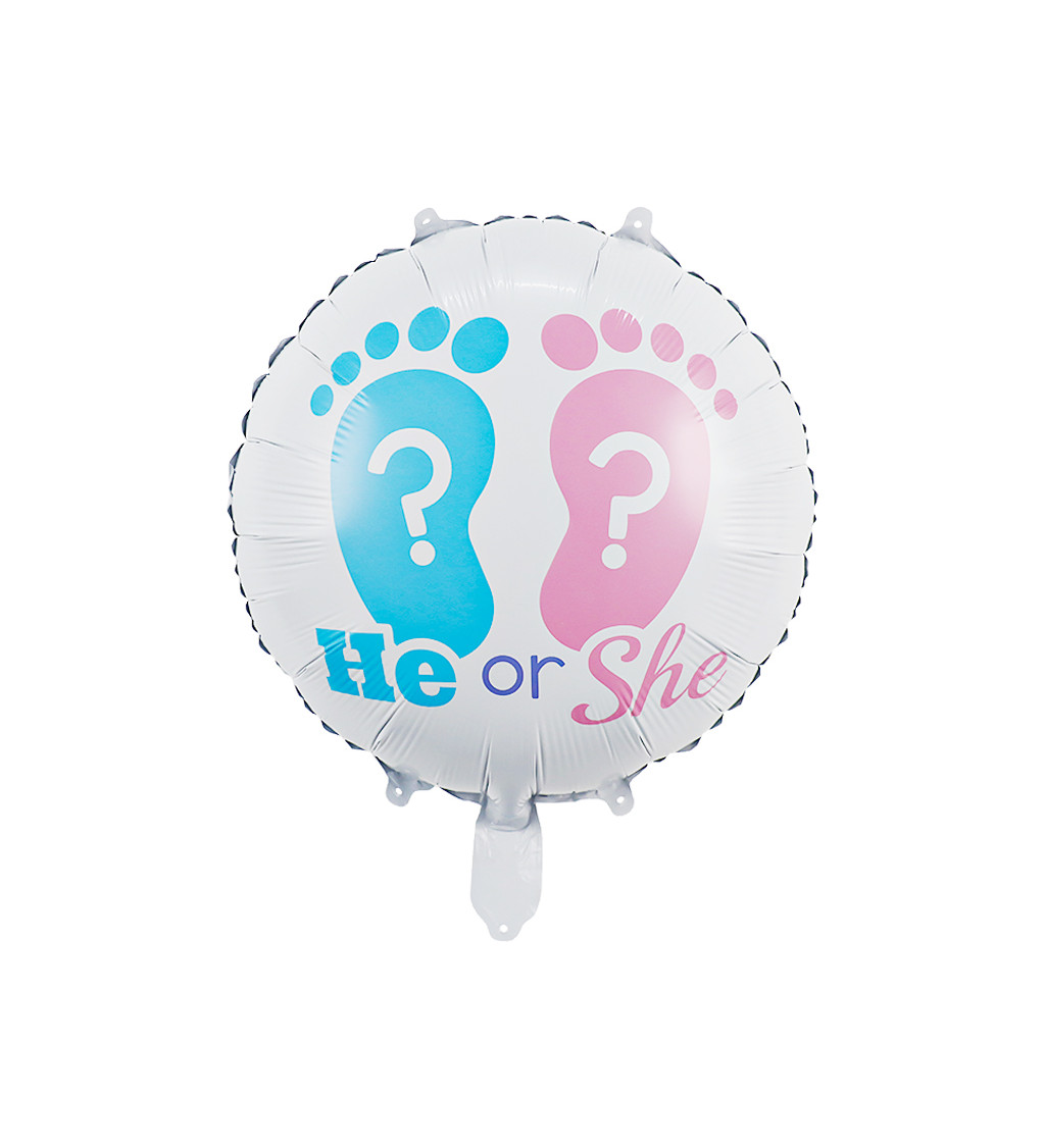 Fóliový balónek – He or She, 45 cm