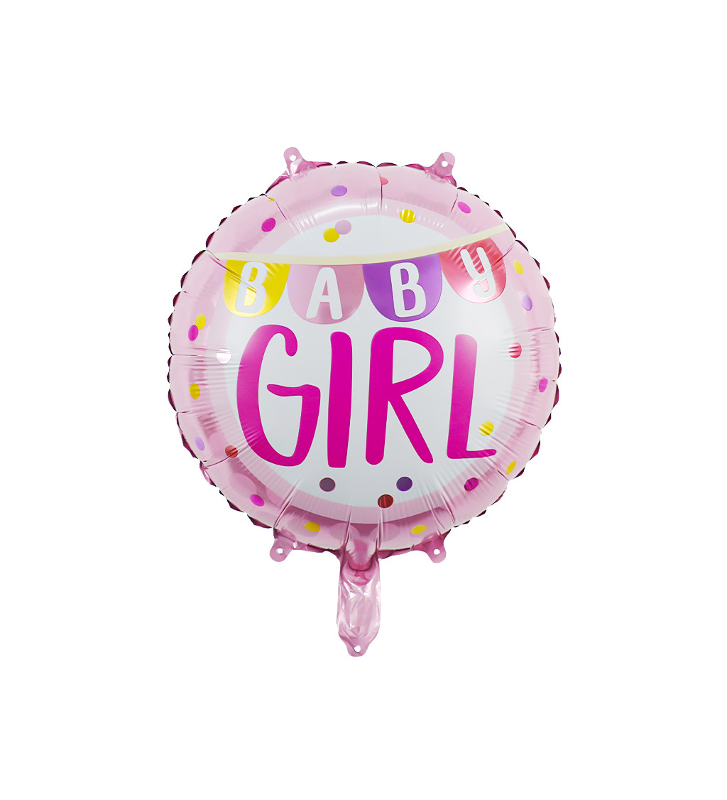 Fóliový balónek – Baby Girl růžový, 45 cm
