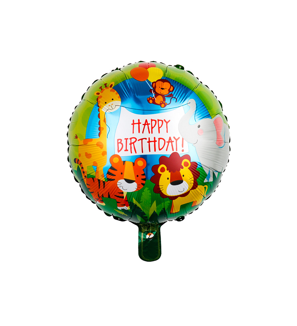 Fóliový balónek – Happy Birthday safari, 45 cm