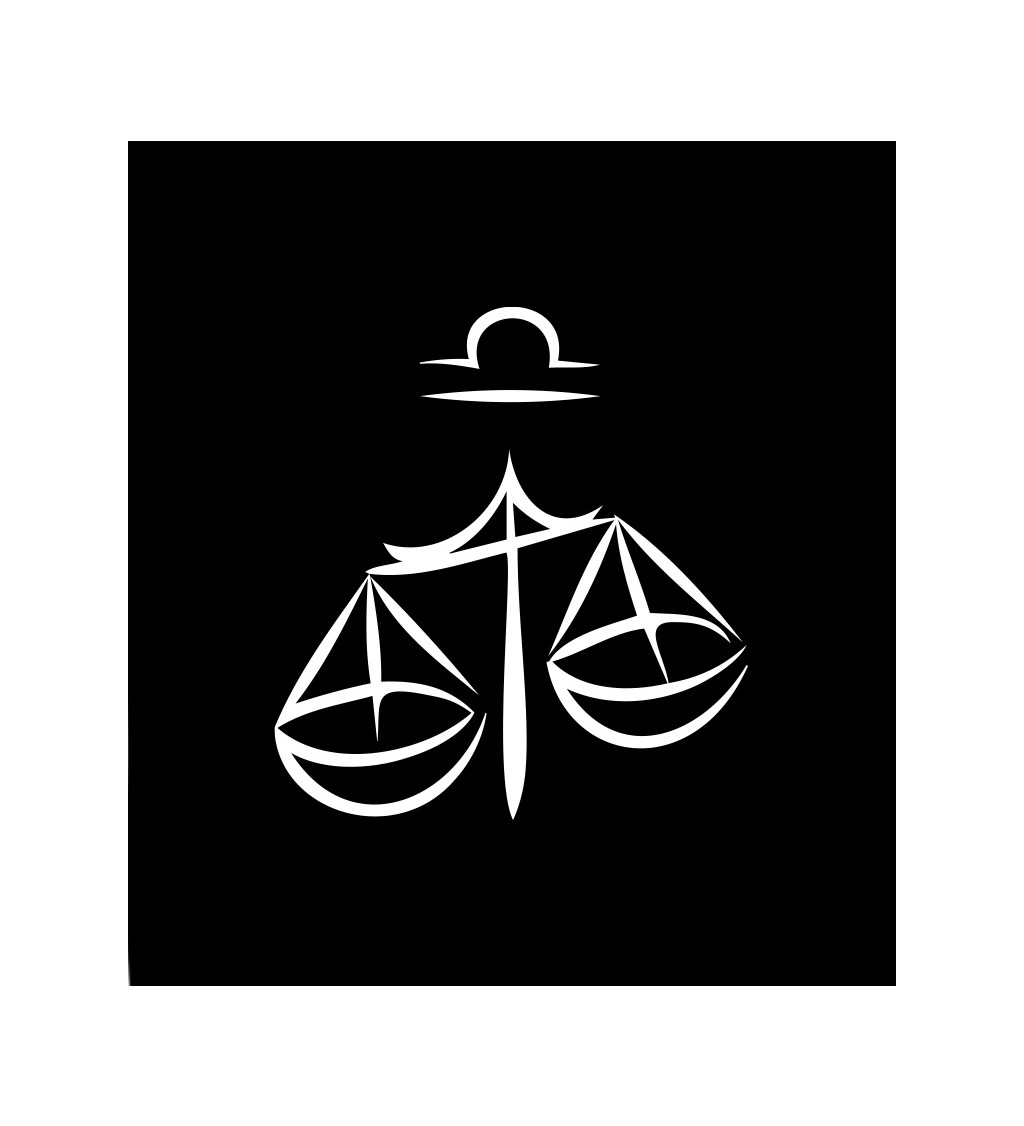 Dámské černé tričko – Znamení Váhy