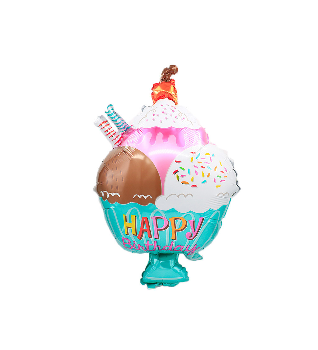 Fóliový balónek – Zmrzlinový pohár, barevný, 71 × 48 cm