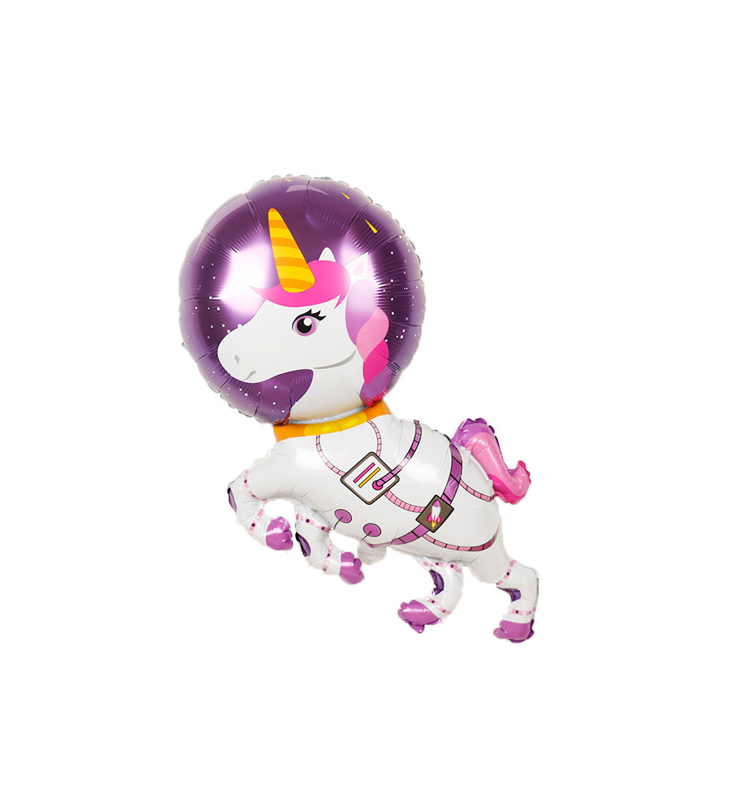 Fóliový balónek – Vesmírný jednorožec, 86 × 78 cm