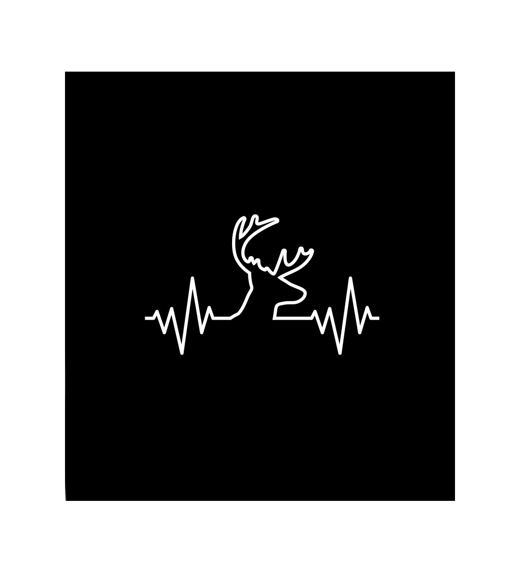 Dámské černé tričko – Tep jelen