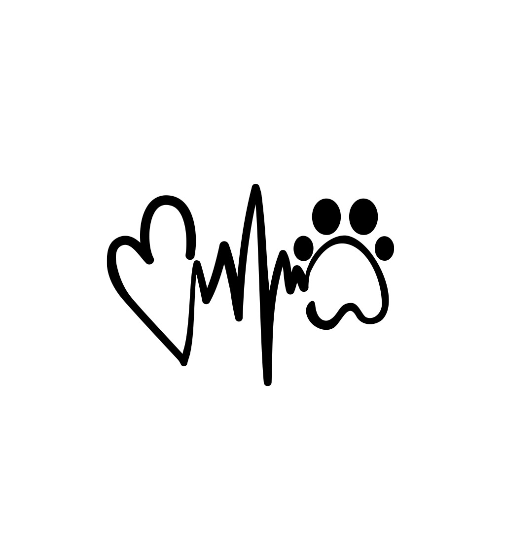 Pánské bílé tričko – Tep psí tlapka