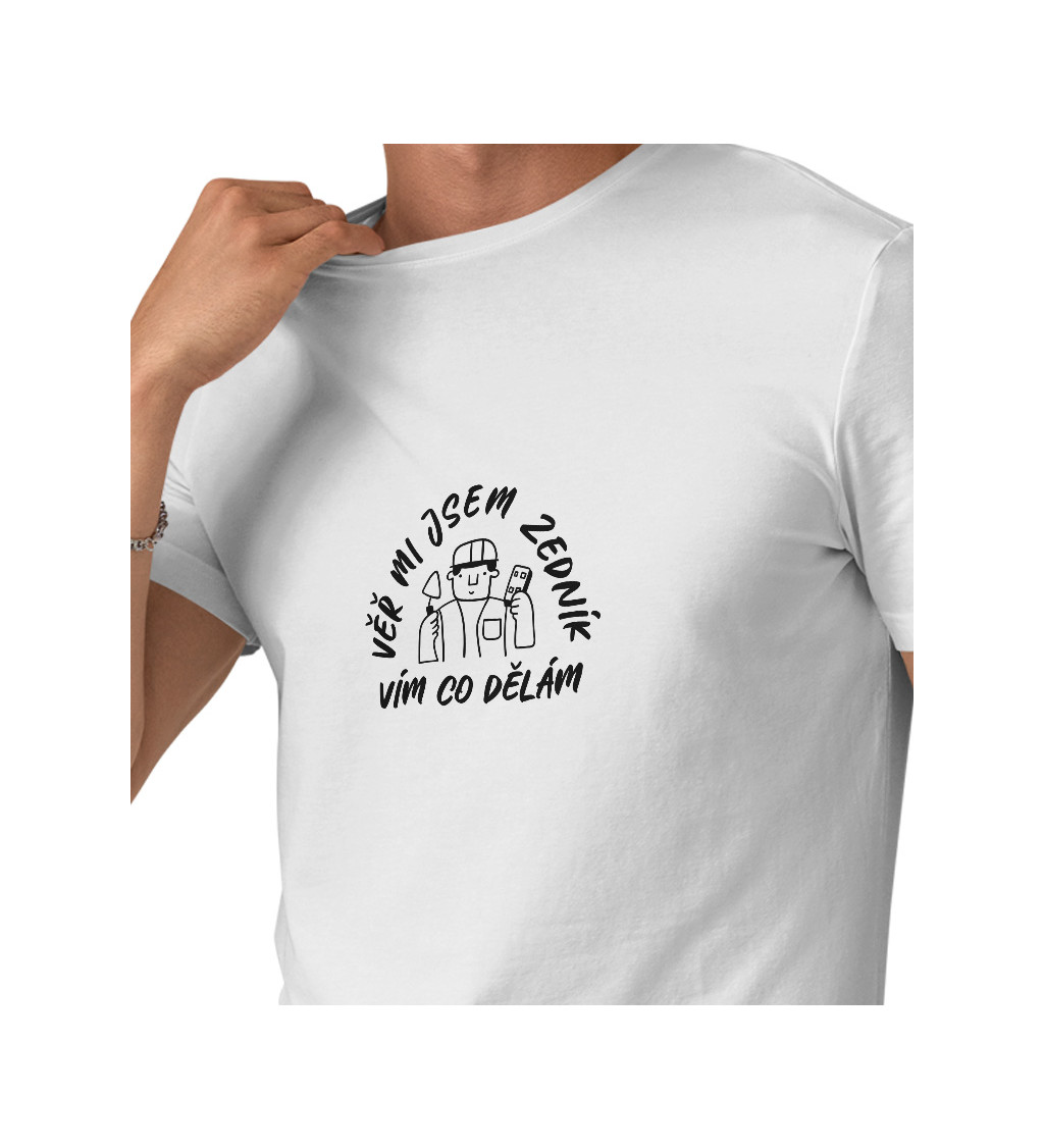 Pánské černé tričko – Věř mi, jsem zedník, vím co dělám