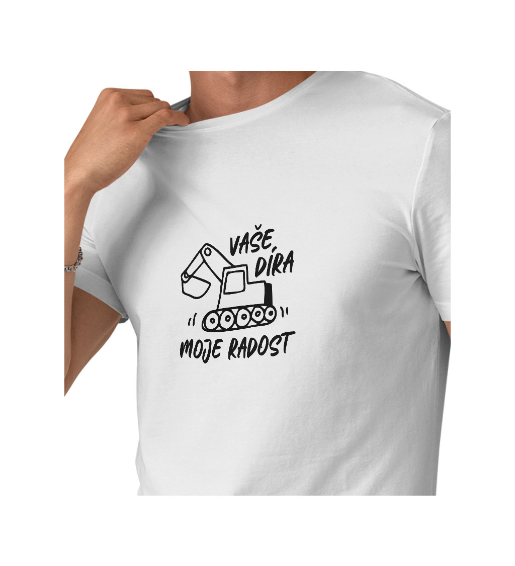 Pánské bílé tričko – Vaše díra moje radost