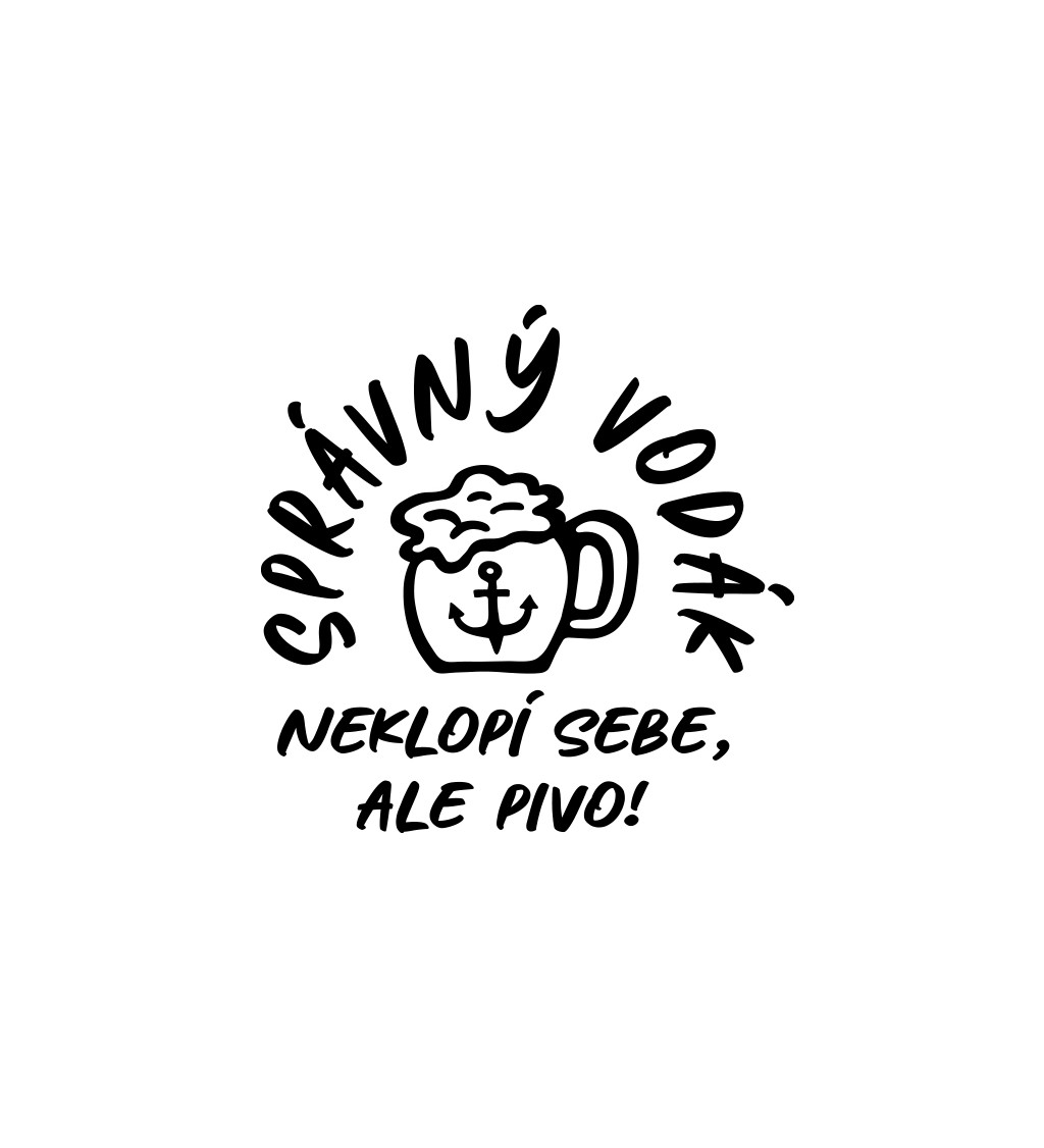 Pánské bílé tričko – Správný vodák neklopí sebe, ale pivo