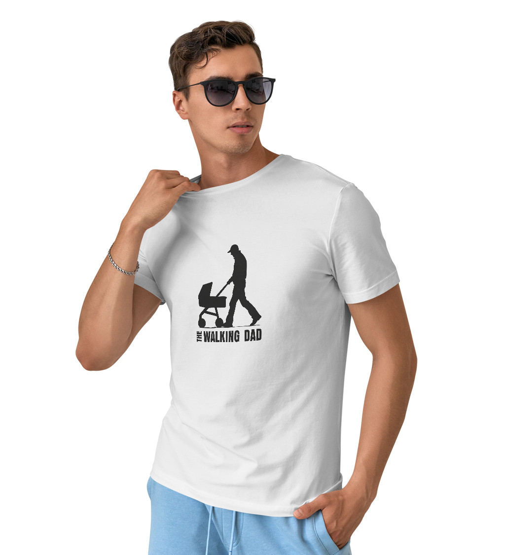Pánské bílé tričko – The walking dad