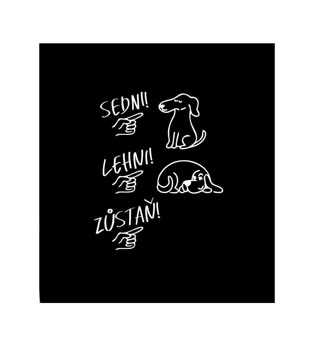 Dámské černé tričko – Sedni, lehni, zůstaň