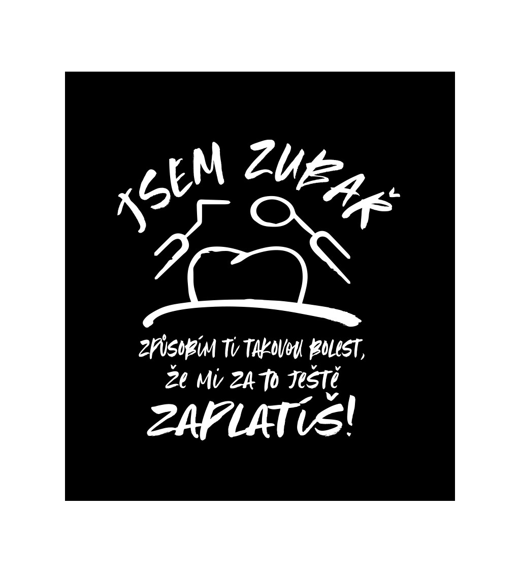 Pánské černé tričko – Jsem zubař