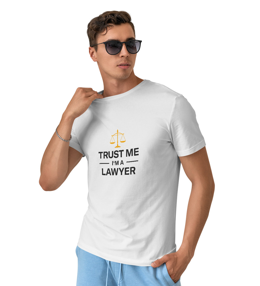 Pánské bílé tričko – Trust me I´m a lawyer
