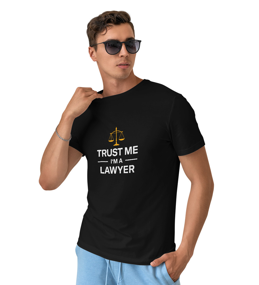 Pánské černé tričko – Trust me I´m a lawyer