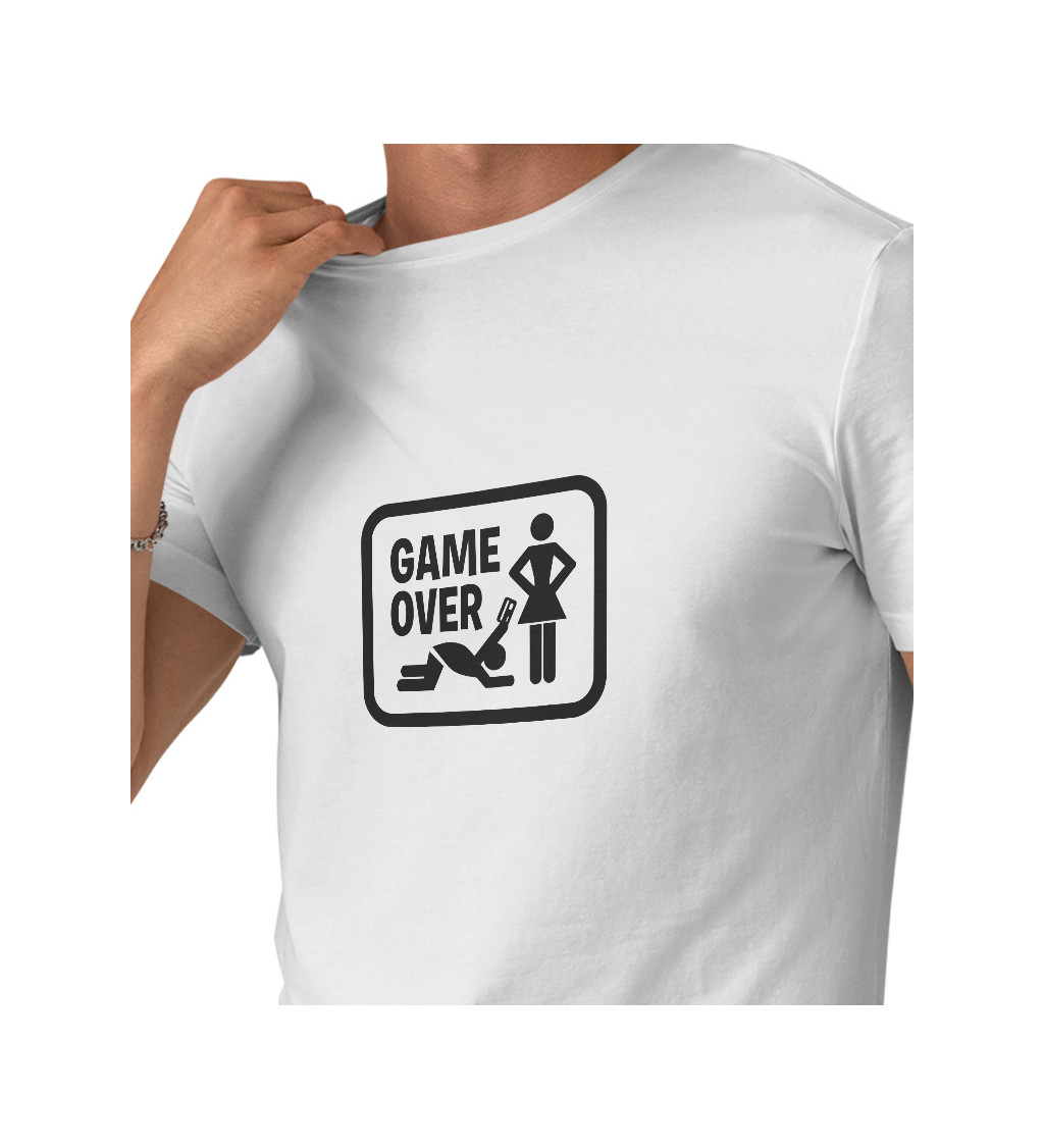 Pánské bílé tričko – Game over 2