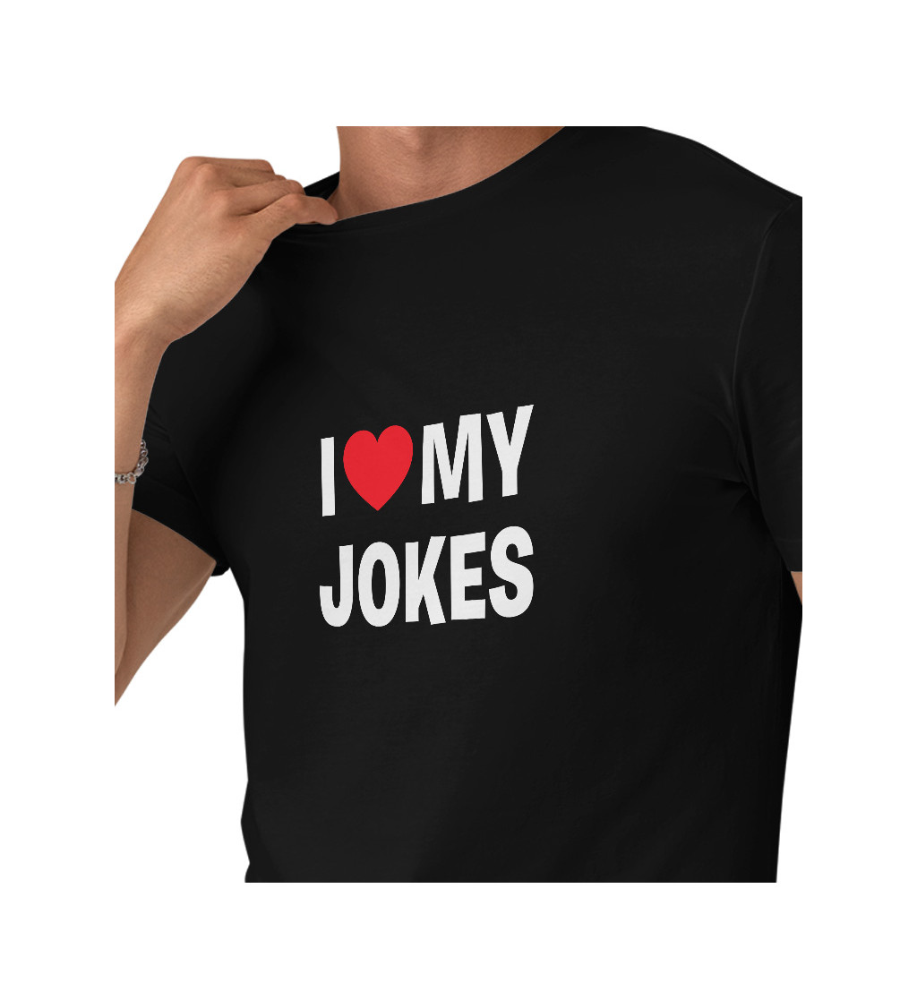 Pánské černé tričko – I love my jokes