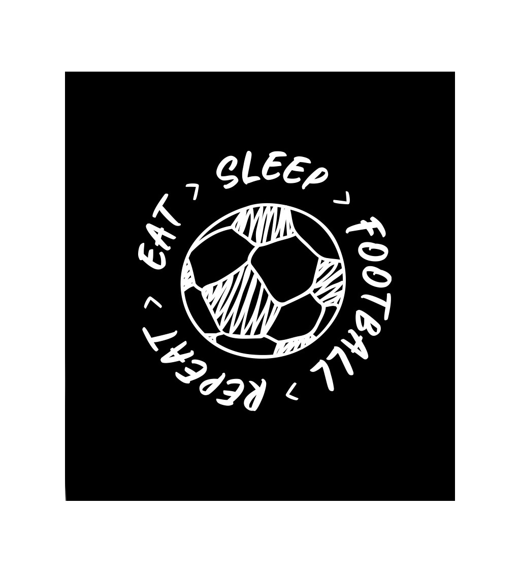 Dámské černé tričko – Eat sleep football repeat