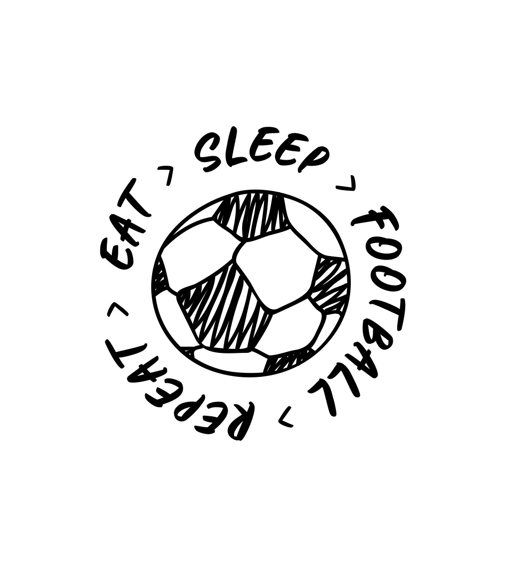 Pánské bílé tričko – Eat sleep football repeat