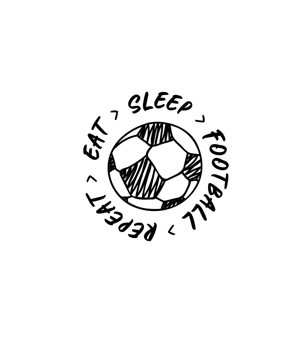 Dámské bílé tričko – Eat sleep football repeat